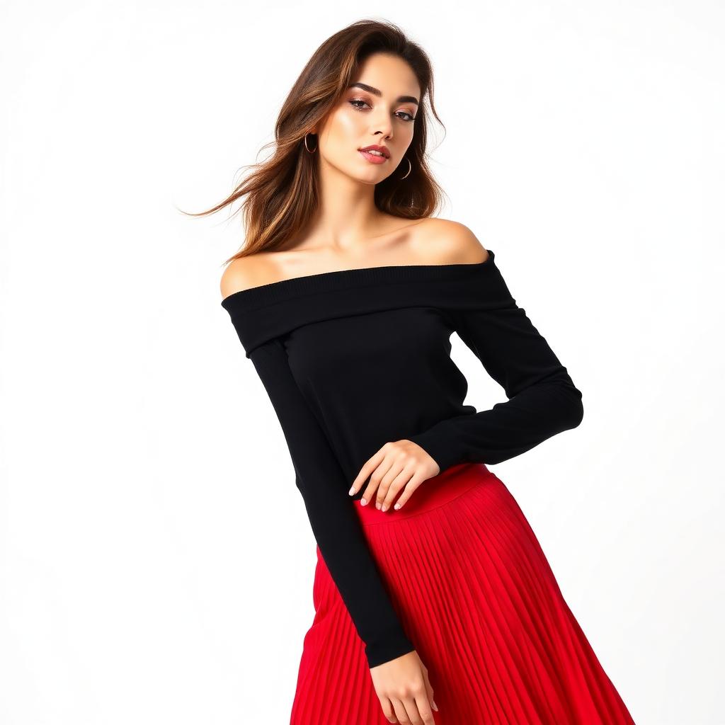 Off-Shoulder Pleated